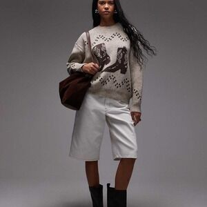 Emory Park‎ cowboy boot oversized sweater in heather brown  Alter'd State Medium